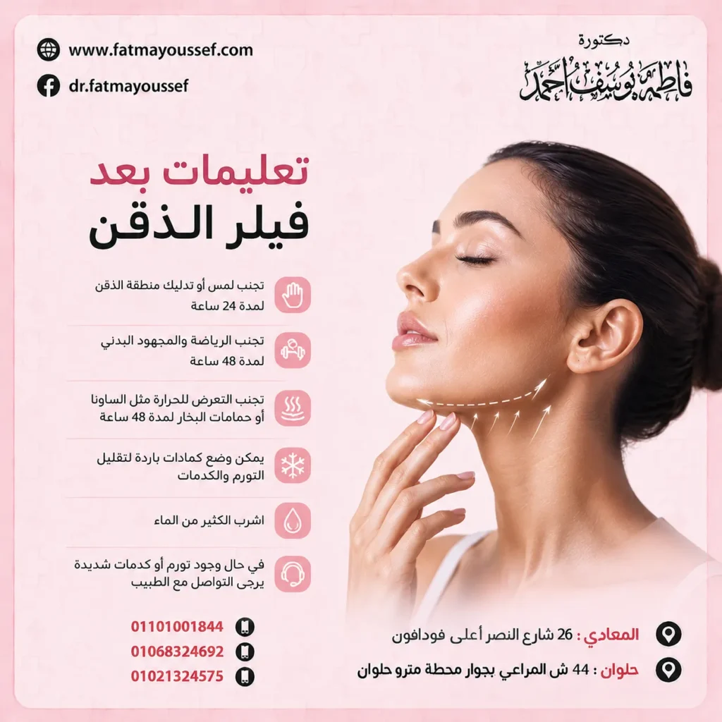 تعليمات بعد فيلر الذقن