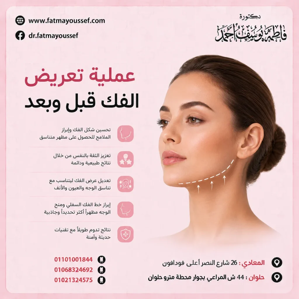 عملية تعريض الفك قبل وبعد