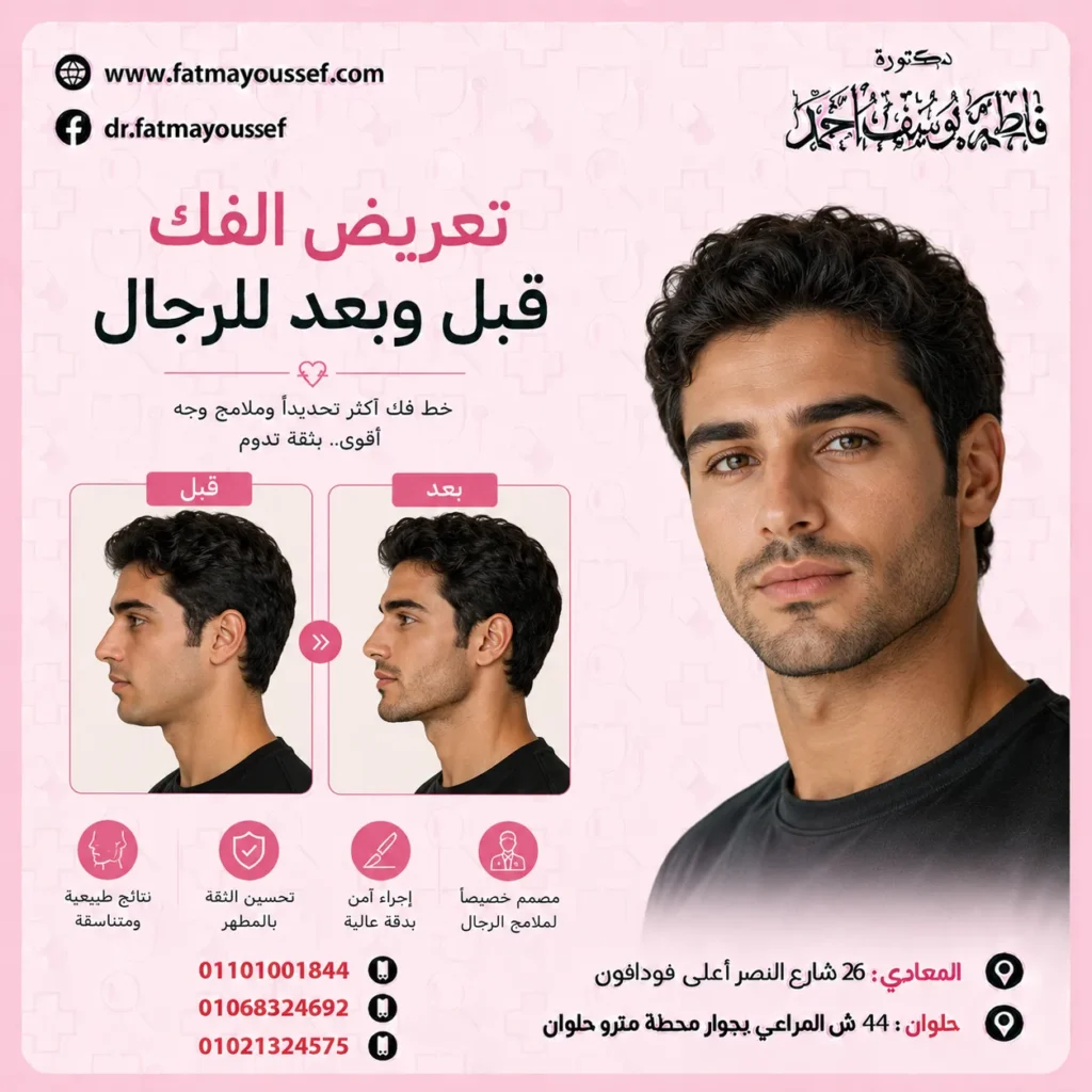 تعريض الفك قبل وبعد للرجال
