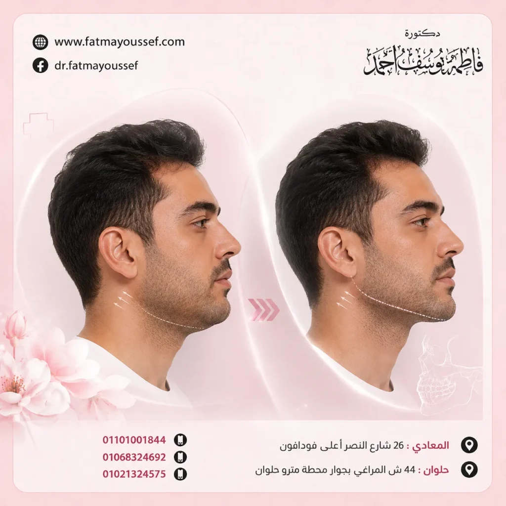 تحديد الفك بالفيلر قبل وبعد للرجال