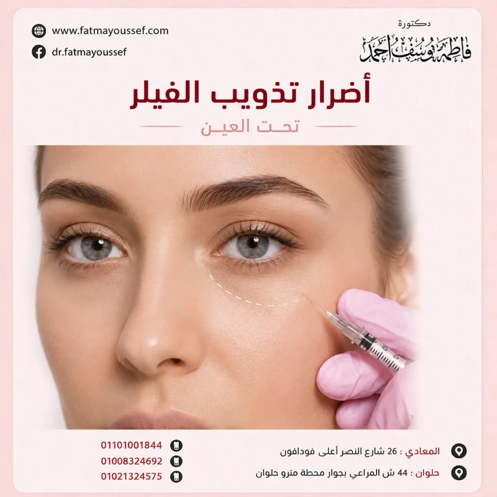 أضرار تذويب الفيلر تحت العين