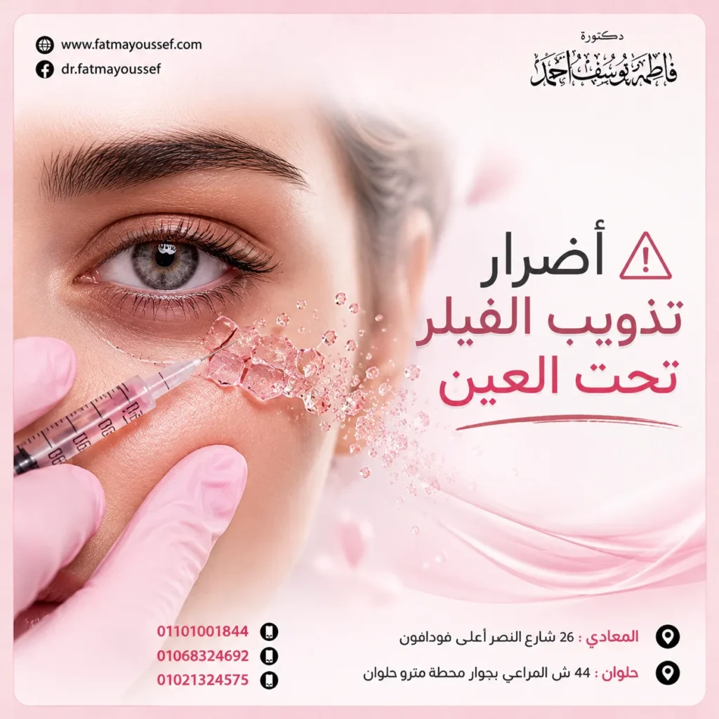 أضرار تذويب الفيلر تحت العين