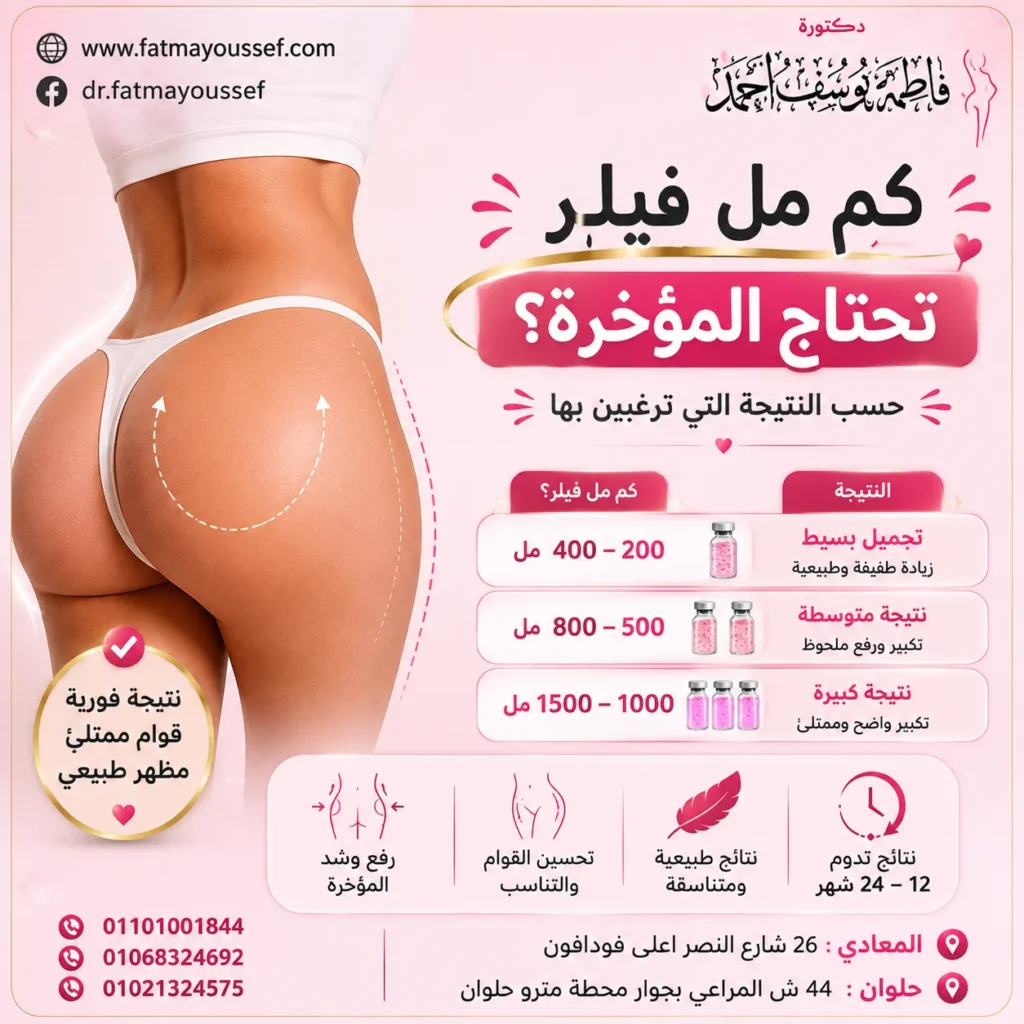كم مل فيلر تحتاج المؤخرة