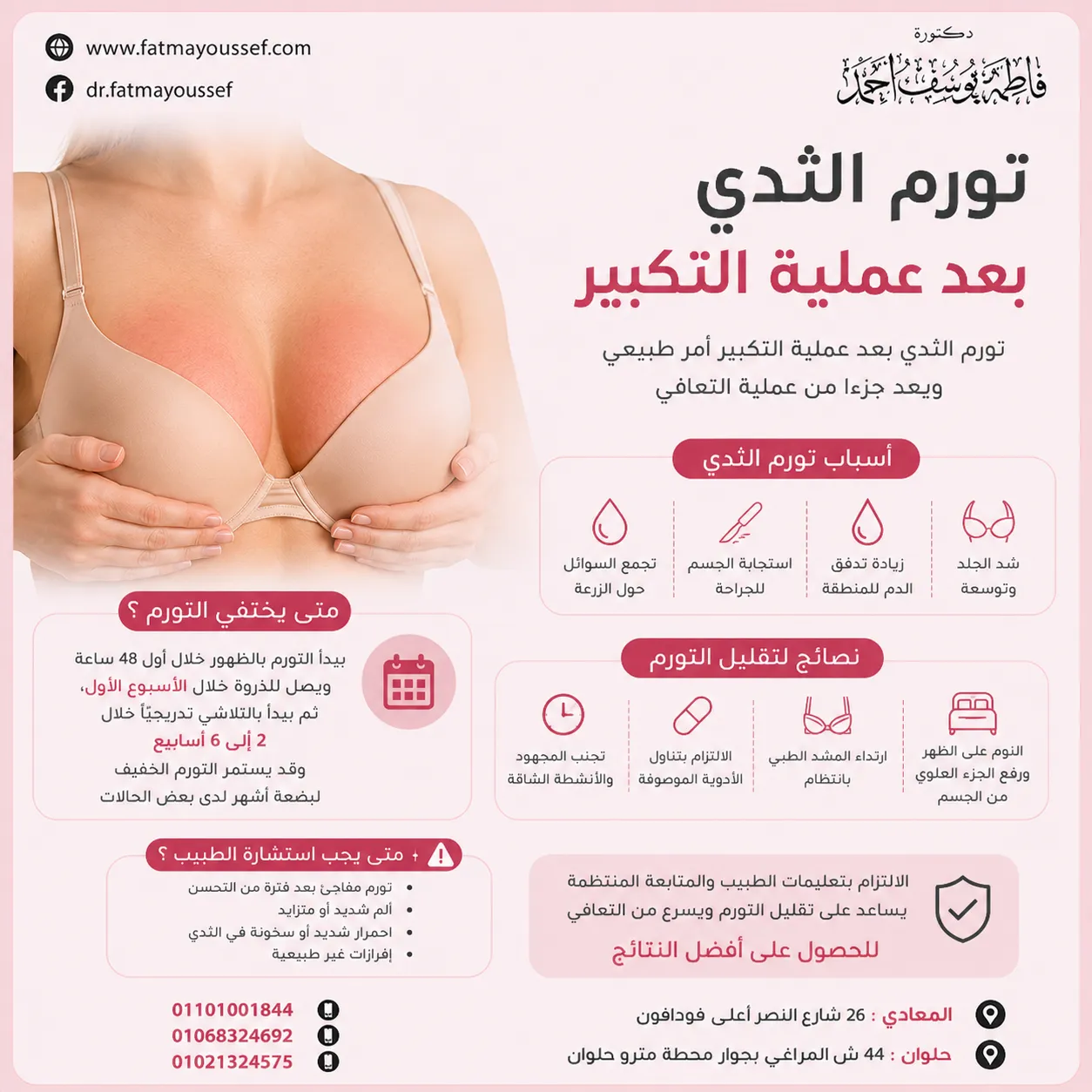تورم الثدي بعد عملية التكبير