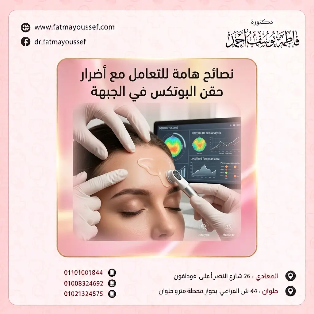 نصائح حول أضرار حقن بوتكس في  الجبهة